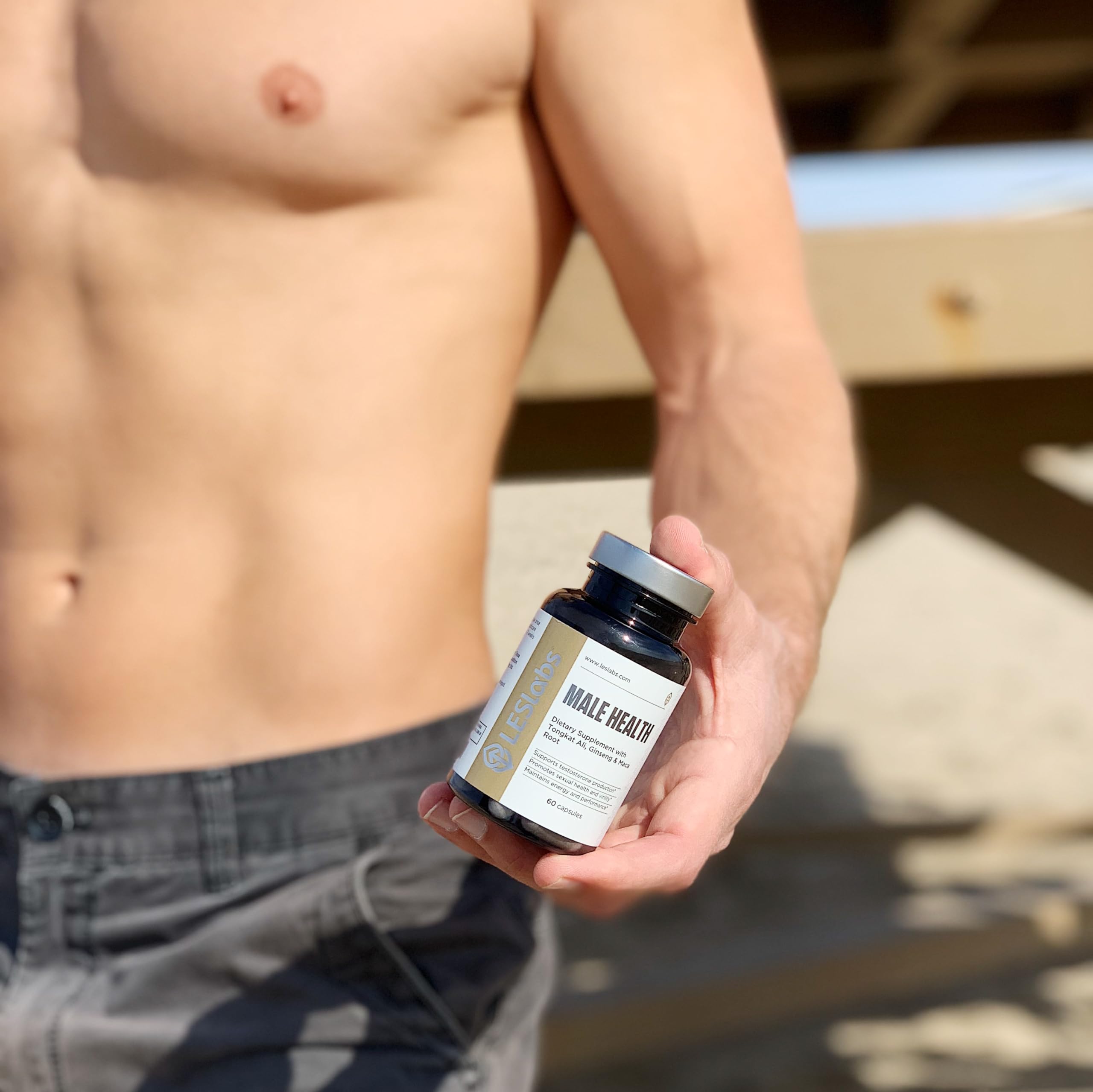 LES Labs Male Health Supplement close-up of capsules