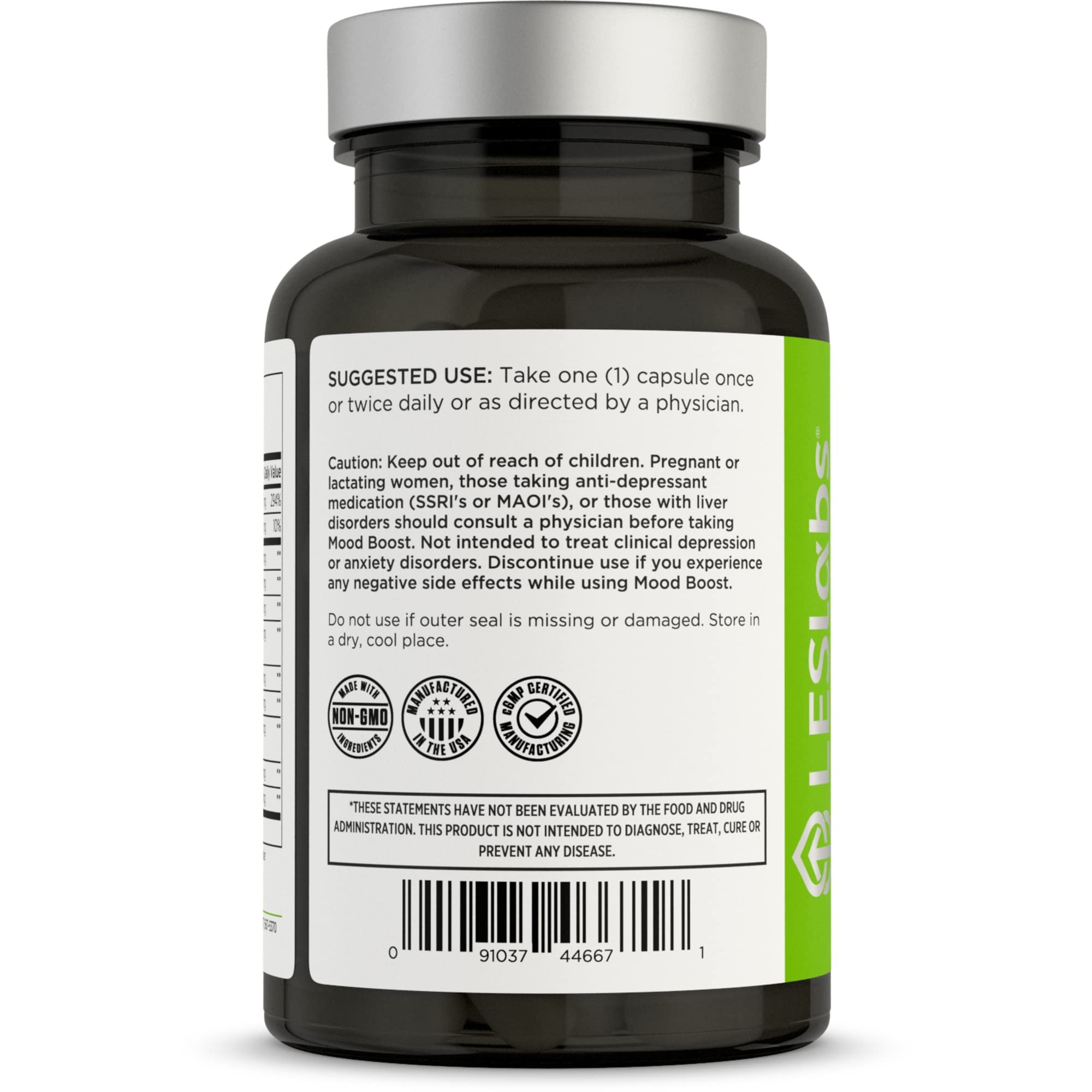 LES Labs Mood Support Supplement 5-HTP capsule close-up