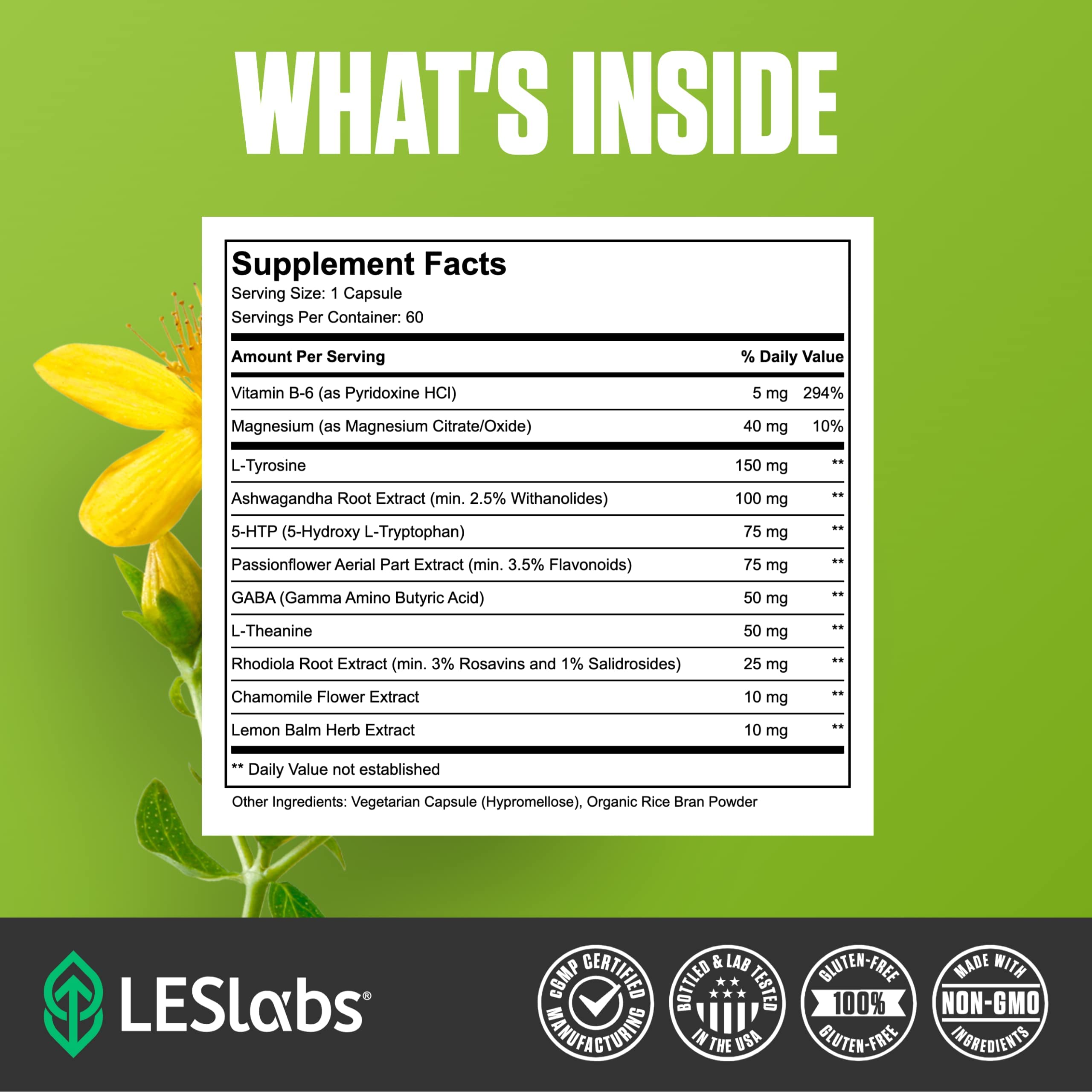 LES Labs Mood Support Supplement 5-HTP packaging