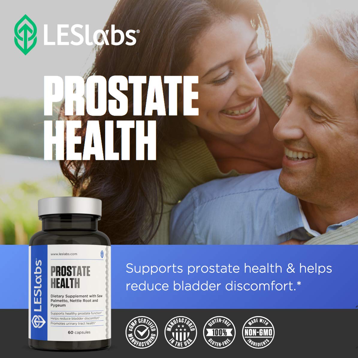 LES Labs Saw Palmetto Prostate Health Supplement capsules close-up