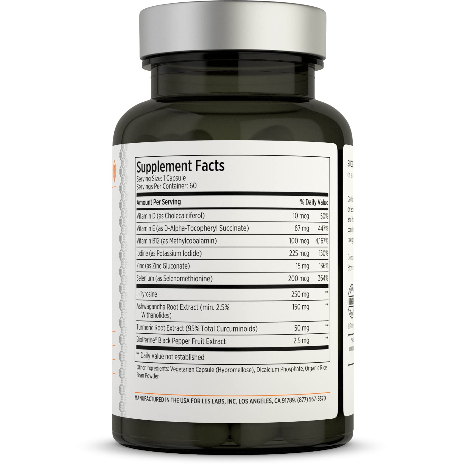 LES Labs Thyroid Support bottle side view