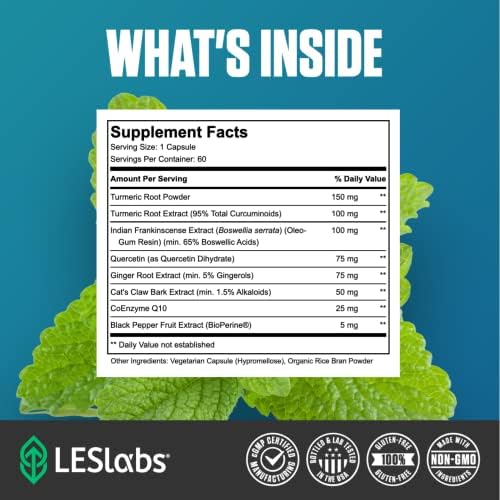 LES Labs Turmeric Supplement 28g side view