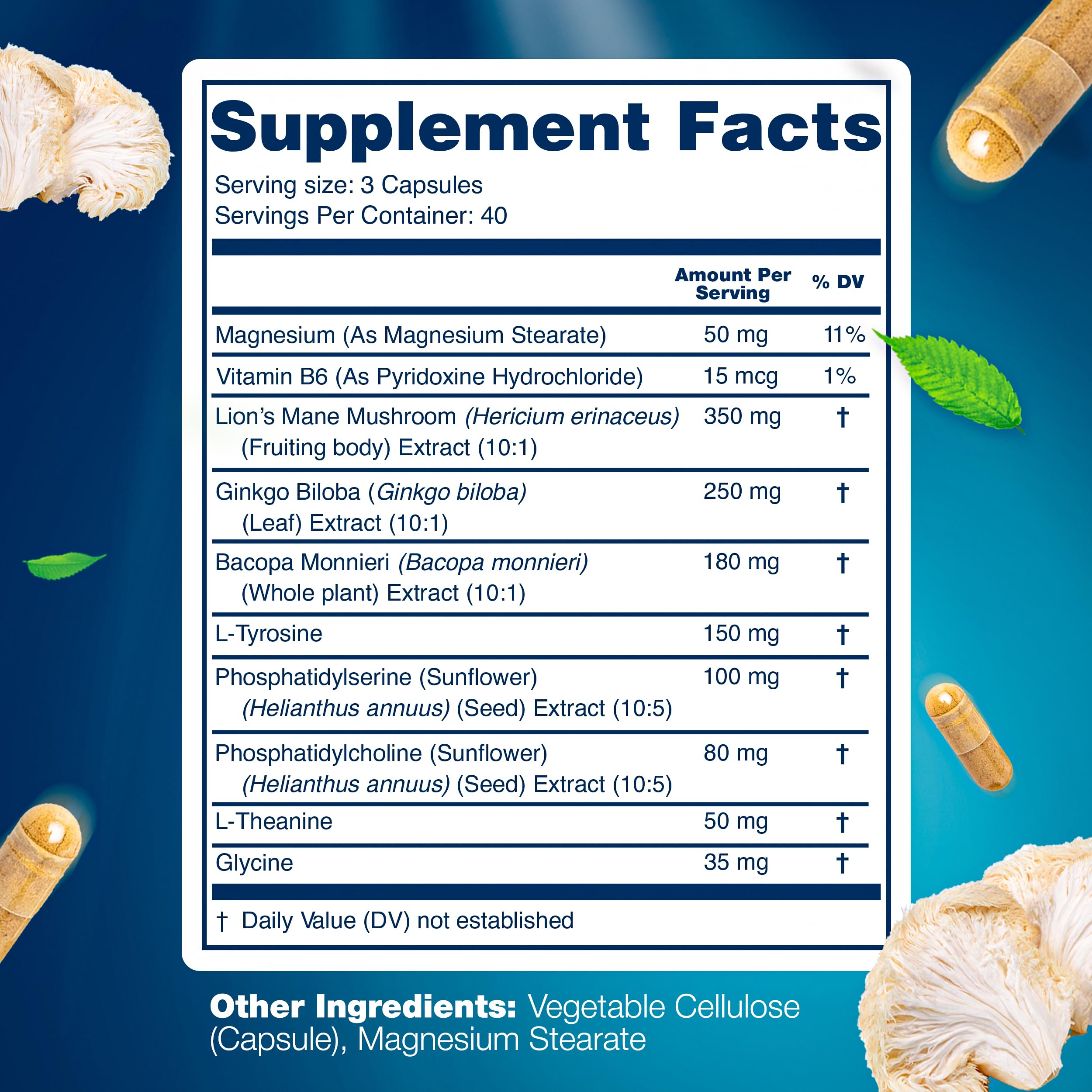 LetaGreen Cogni Up 10-in-1 Supplement capsules on a kitchen counter