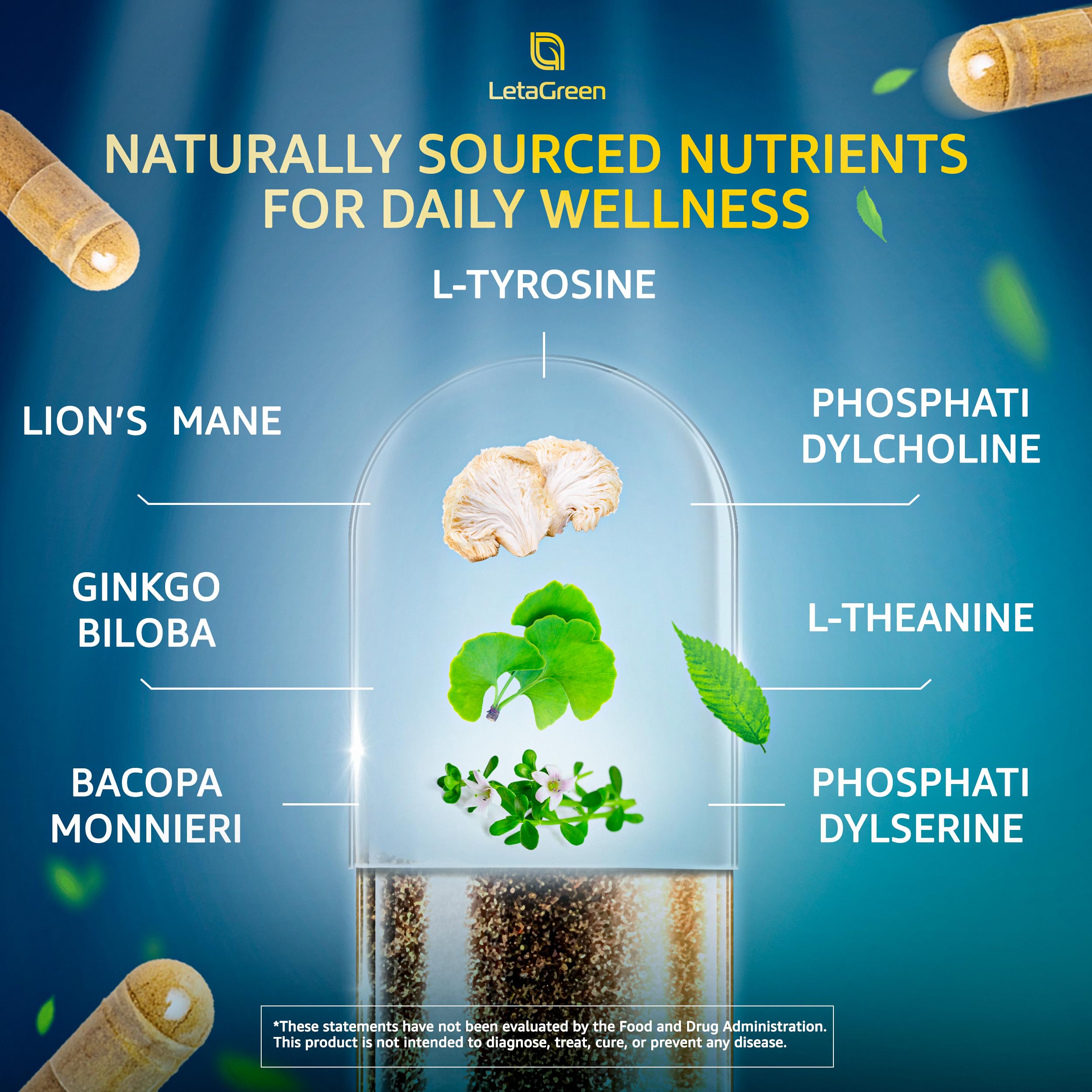 LetaGreen Cogni Up 10-in-1 Supplement ingredients list