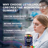 letollhold Creatine Gummies 5000mg side view showing gummies