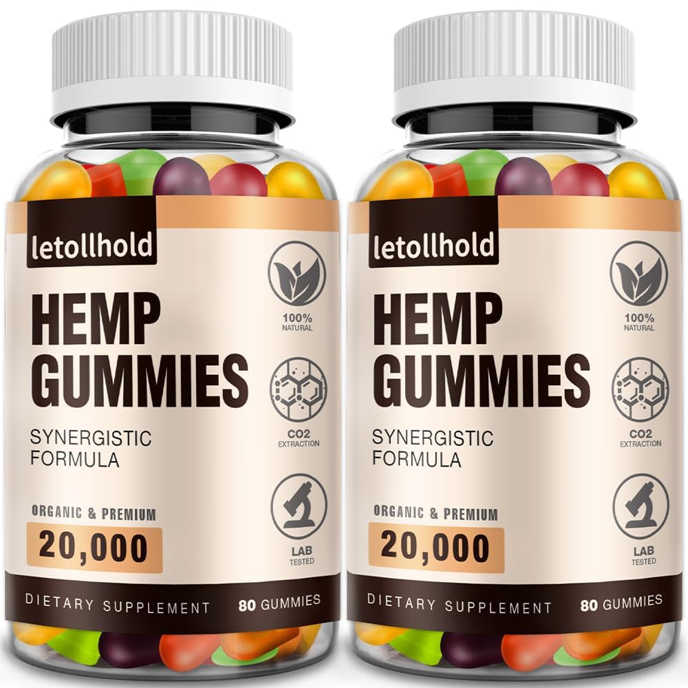 Letollhold Hemp Gummies 80 Count Pack of 2 front view
