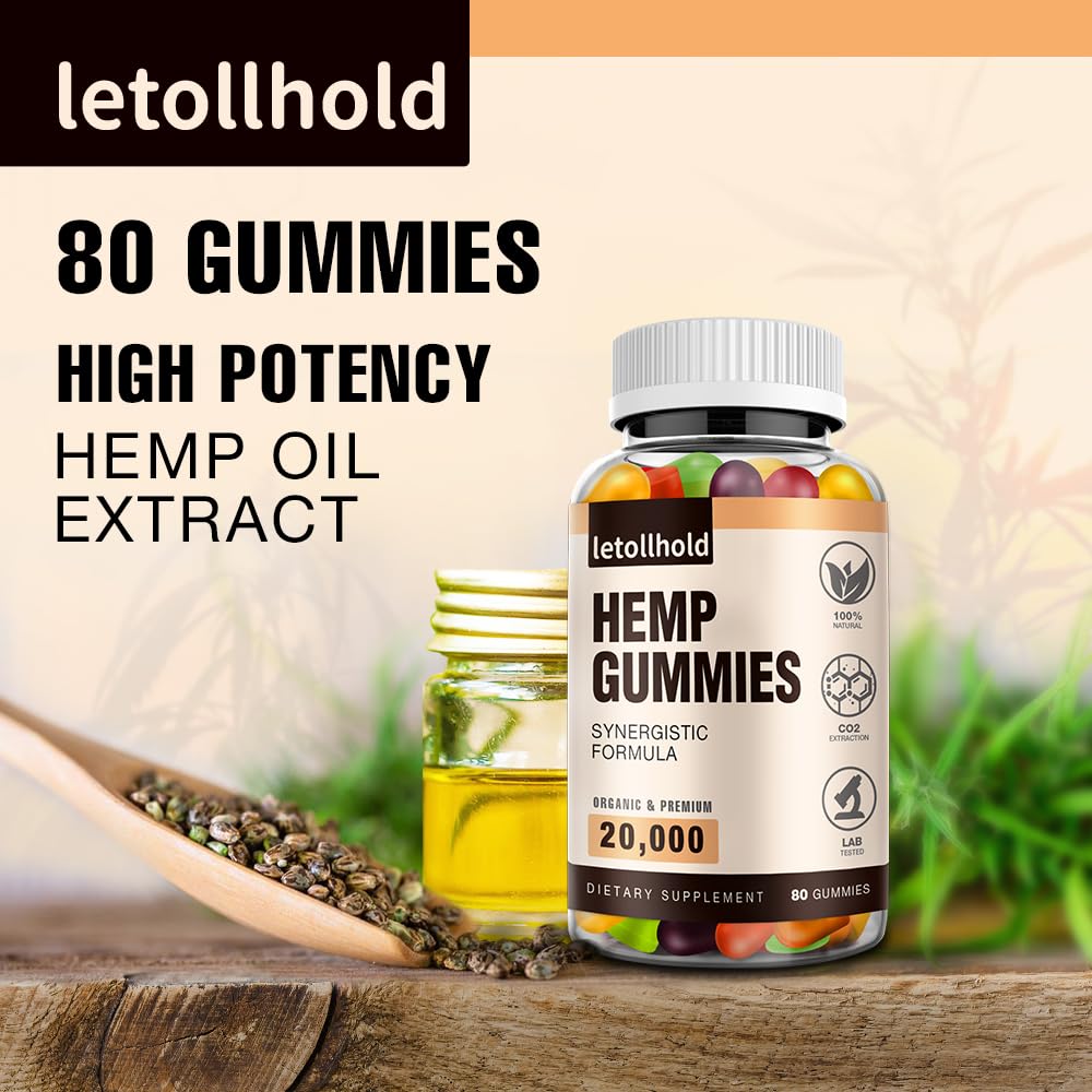 letollhold Hemp Gummies Edibles back view showing nutritional information