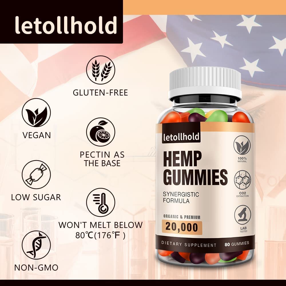 letollhold Hemp Gummies Edibles packaging dimensions and details