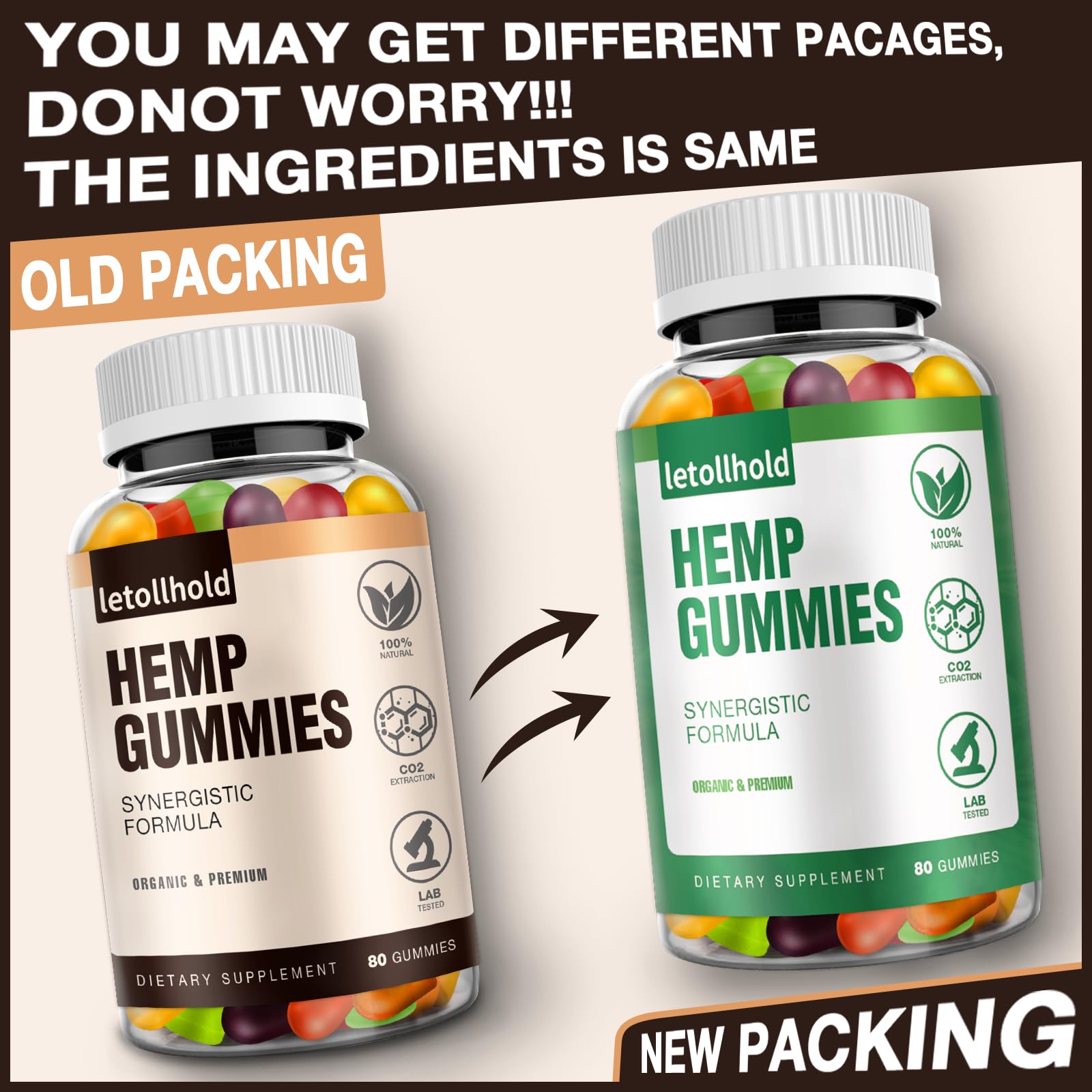 letollhold Hemp Gummies Edibles with a measuring spoon for dosage