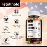 Letollhold Hemp Gummies ingredients list on packaging