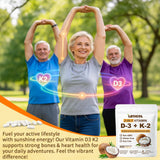 LETSCOL Advanced Vitamin D3 K2 Supplement packaging display
