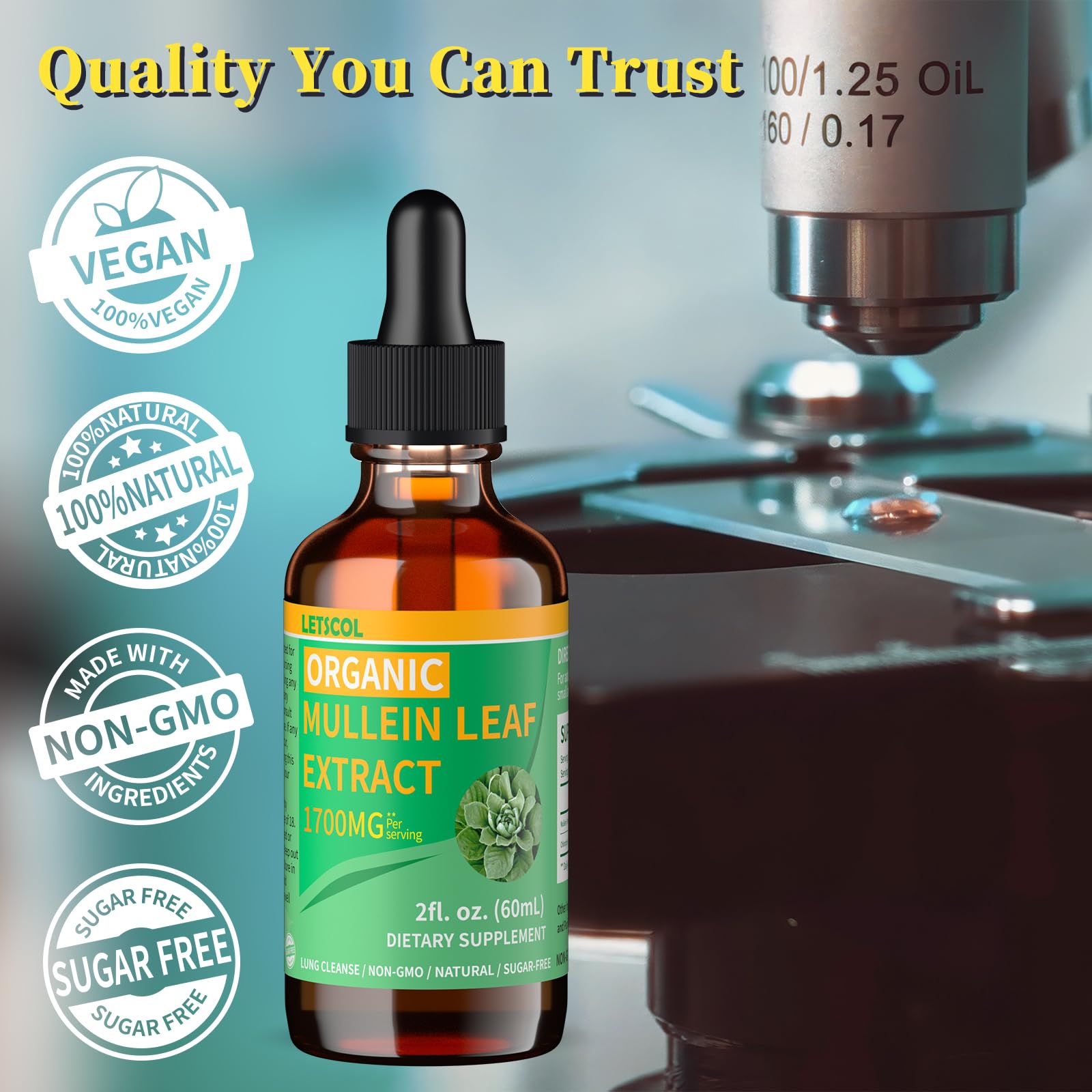 LETSCOL Organic Mullein Drops 1700MG lifestyle scene