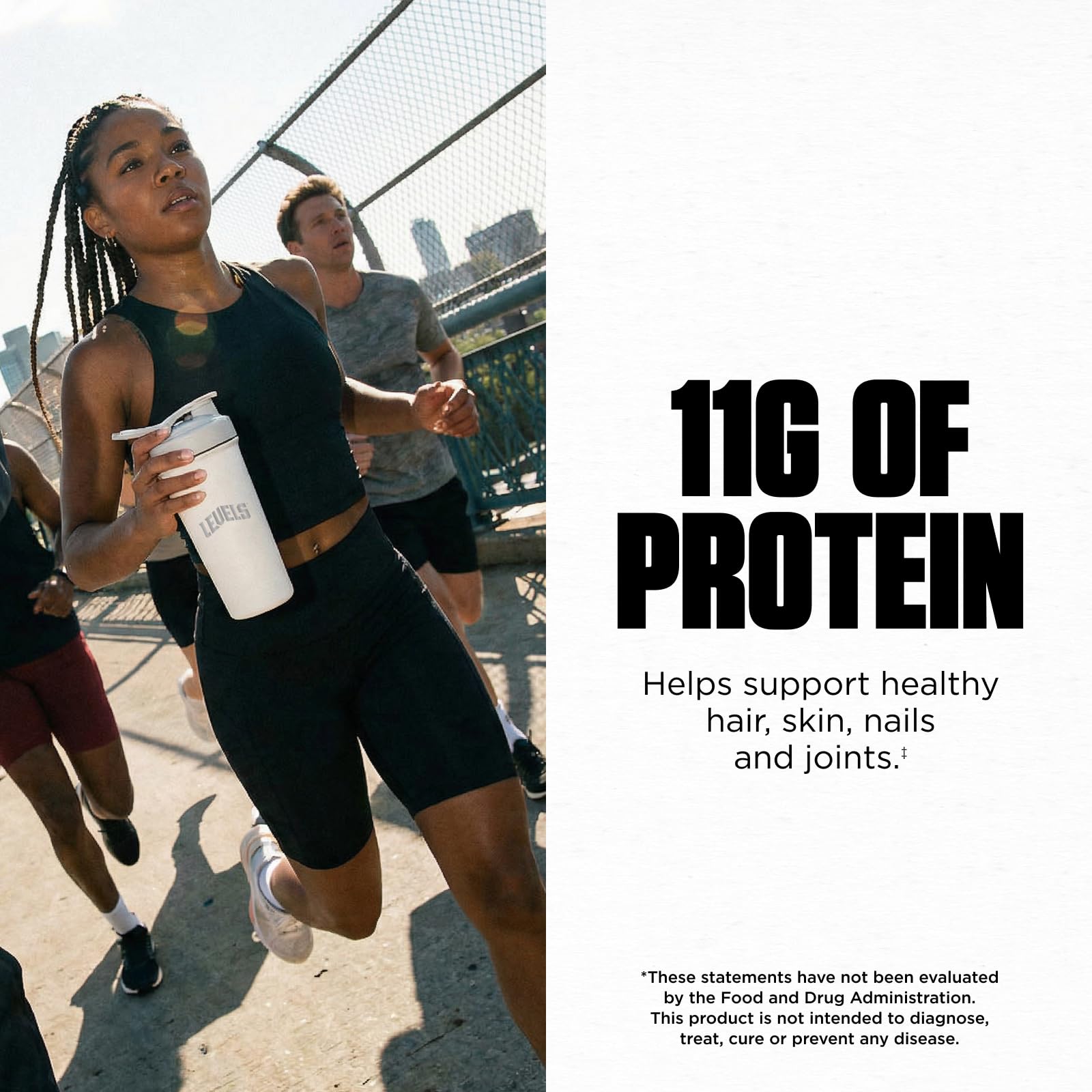 Levels Nutrition Unflavored Collagen Peptides mixed in a smoothie