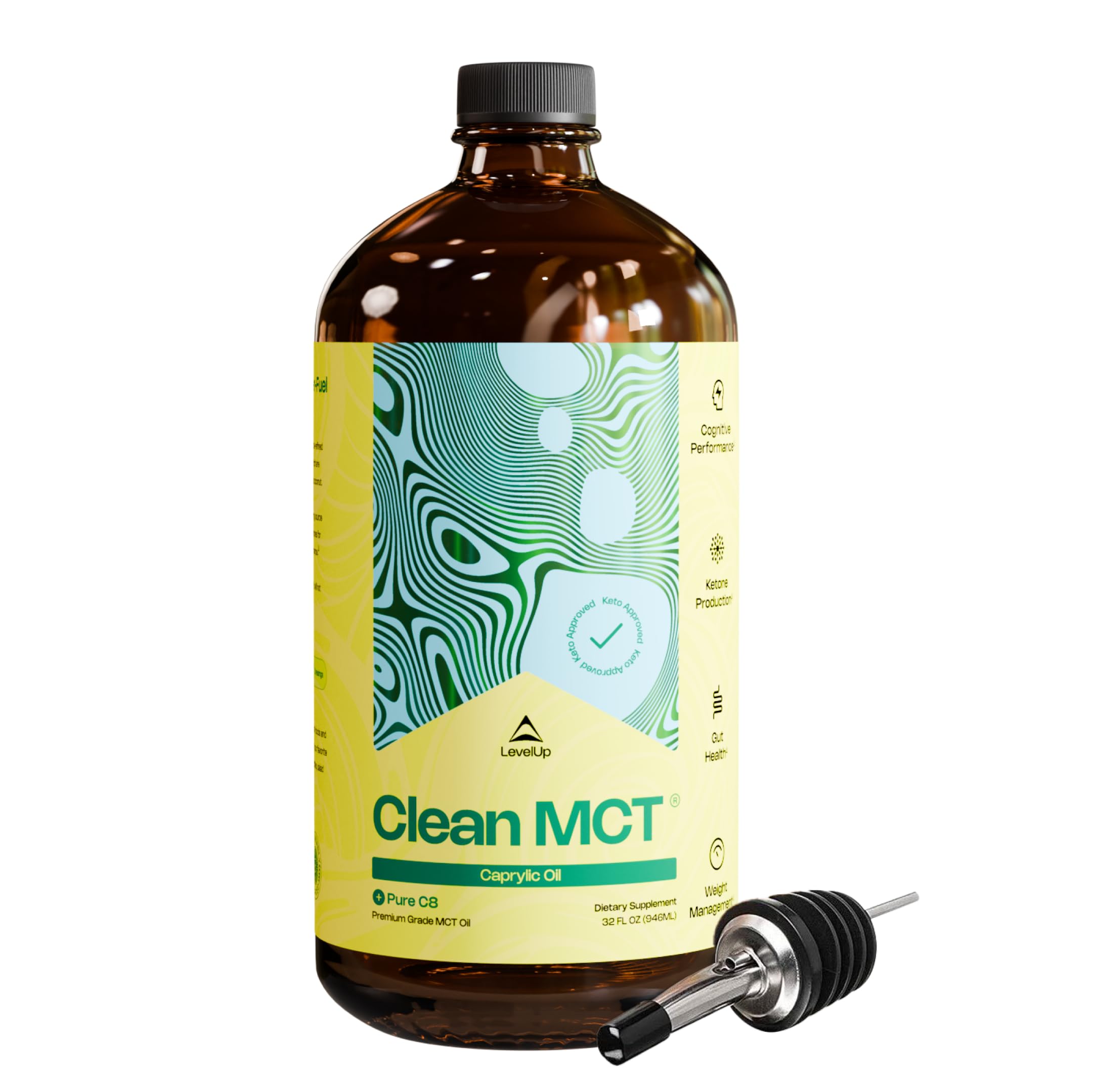 LevelUp Clean MCT Oil 907g front view
