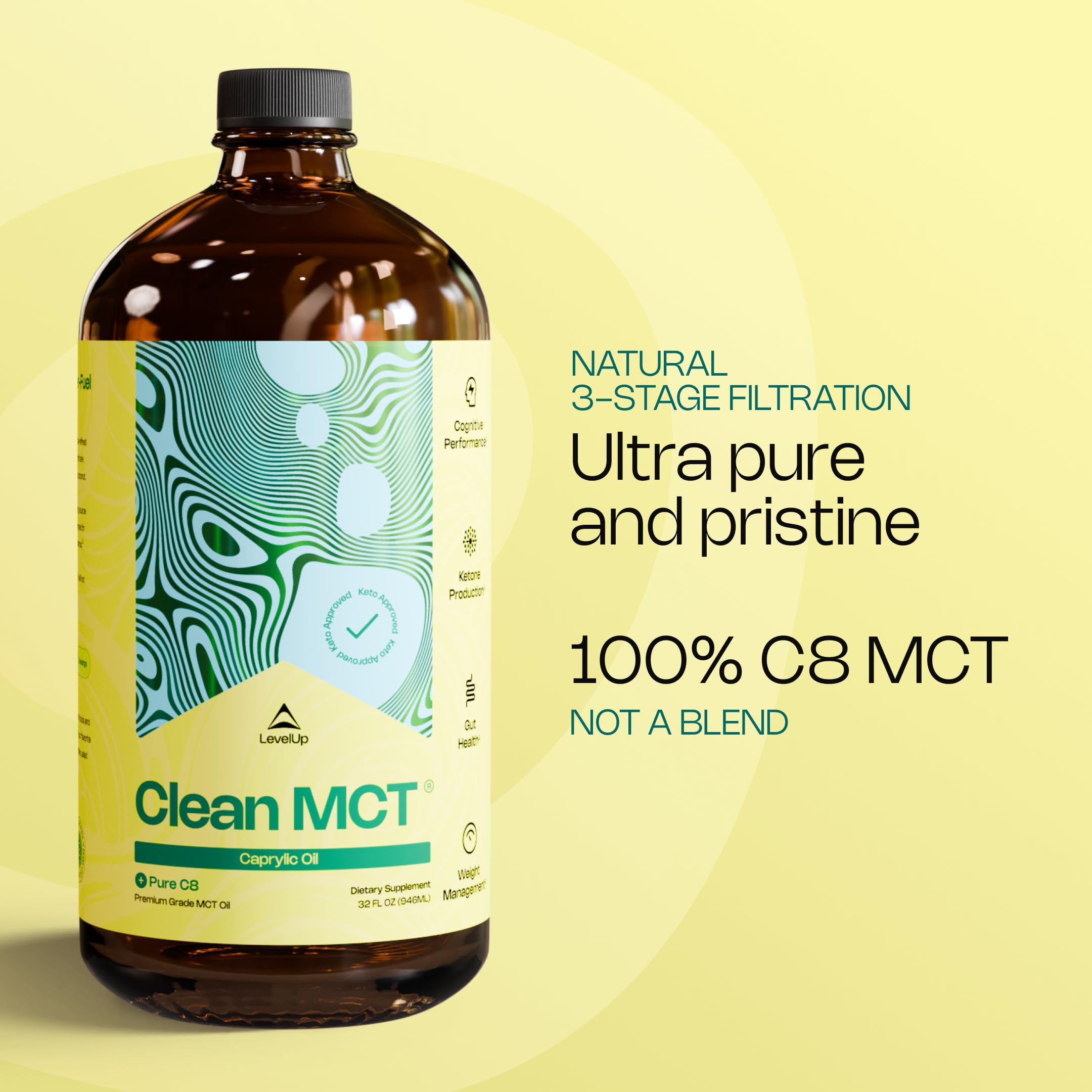 LevelUp Clean MCT Oil 907g packaging