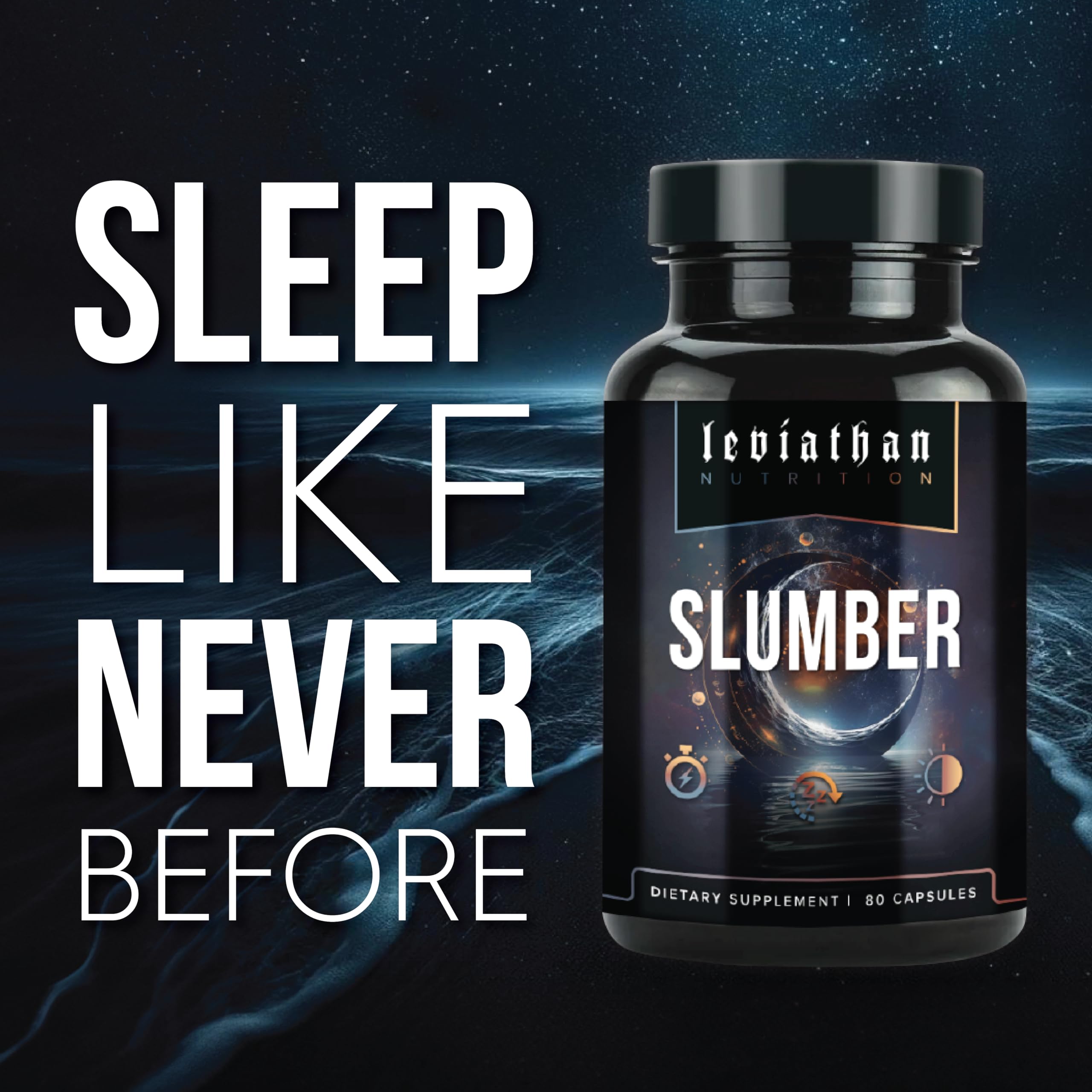 Leviathan Nutrition Slumber Sleep Aid Capsules bottle with label