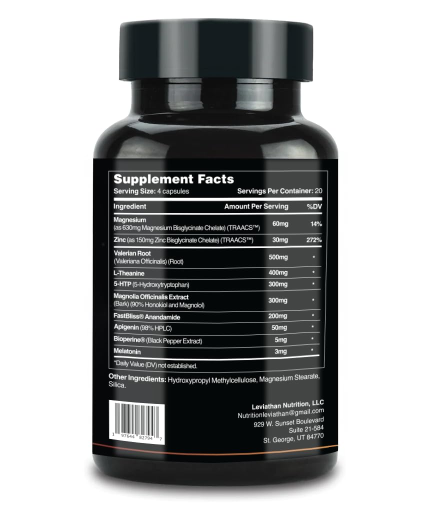 Leviathan Nutrition Slumber Sleep Aid Capsules side view