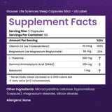 Levium Sleep Formula Supplement capsules in a glass