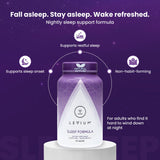 Levium Sleep Formula Supplement capsules in a hand