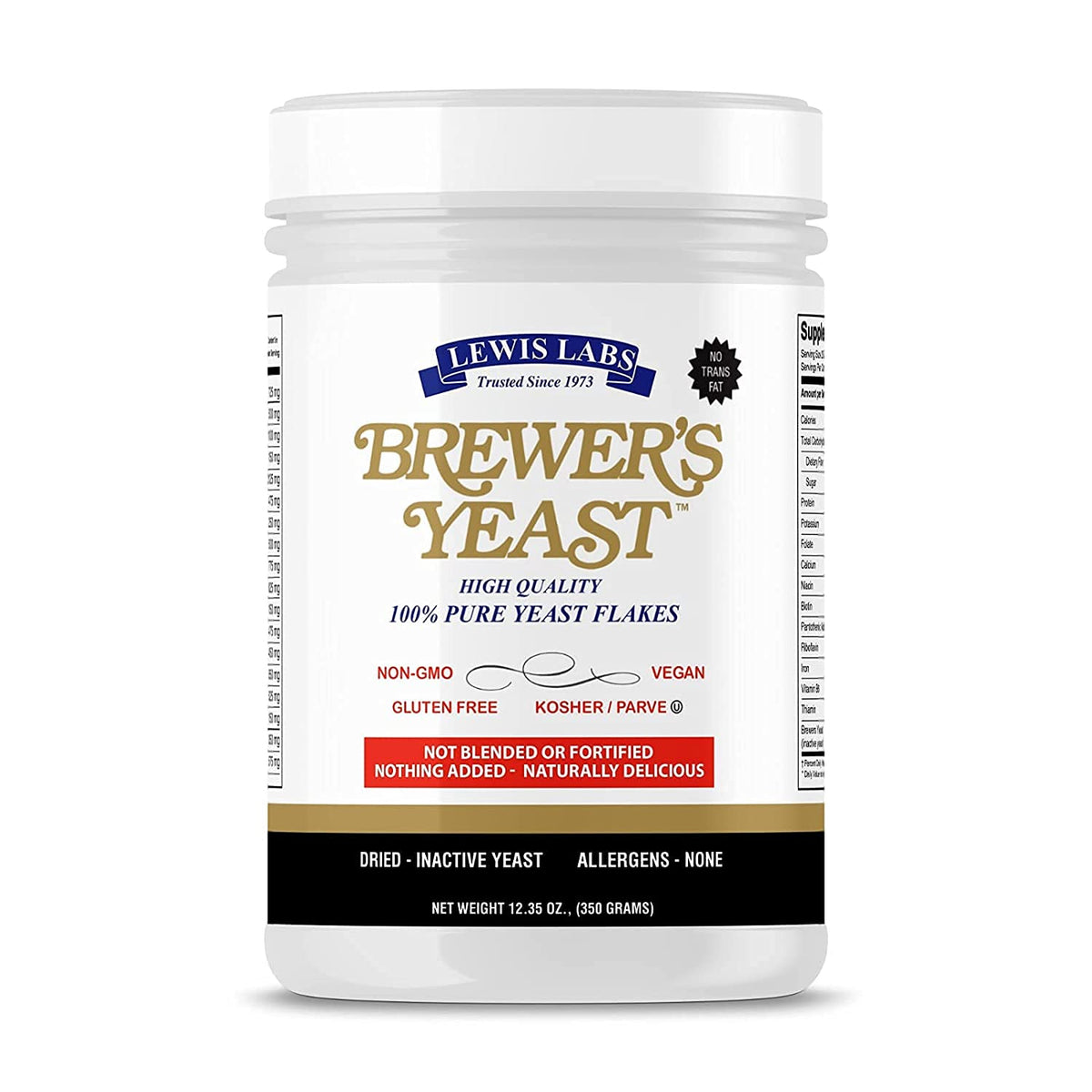 Lewis Labs Brewer's Yeast Flakes 350g front view