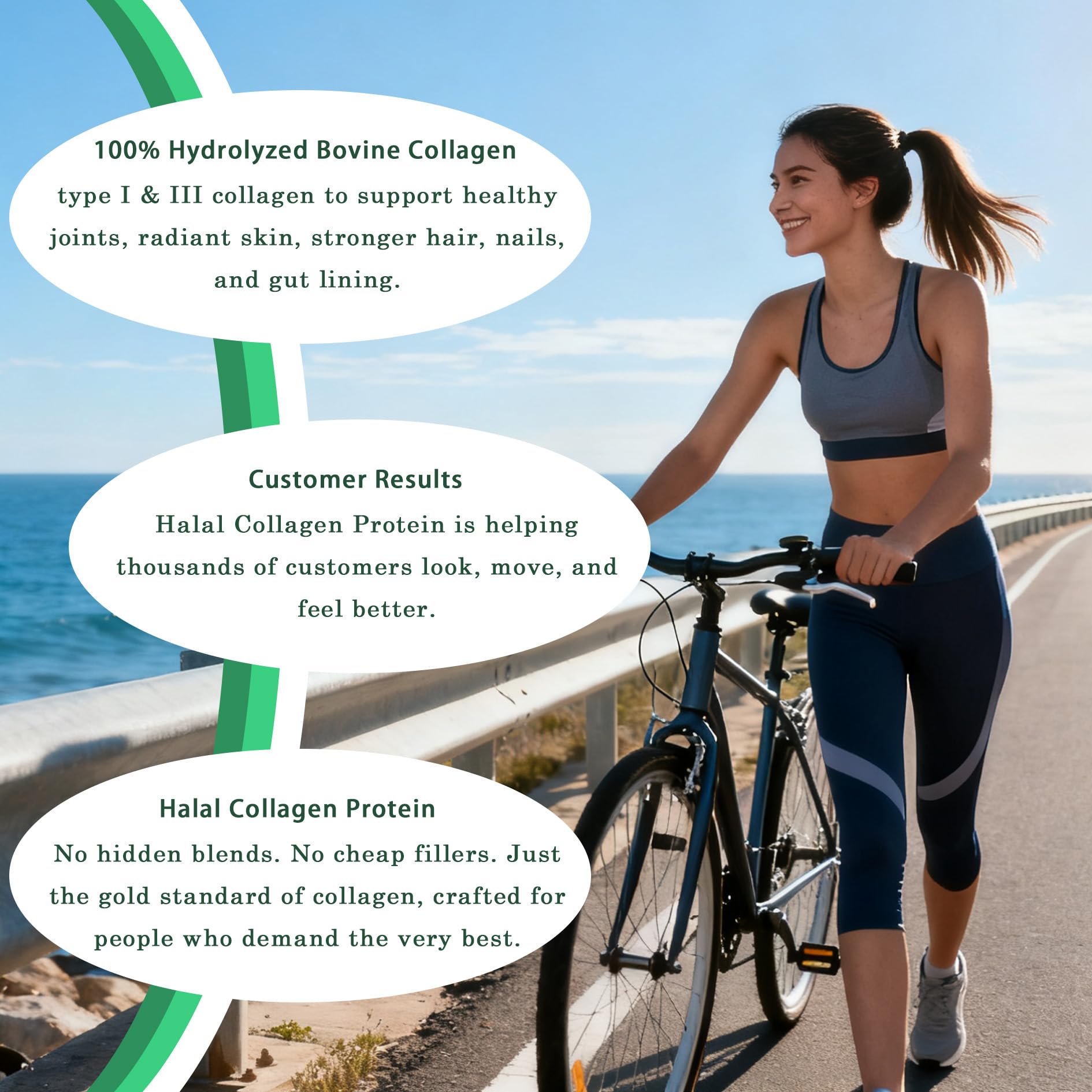 Lexenic Halal Collagen Protein Powder mixed in a smoothie