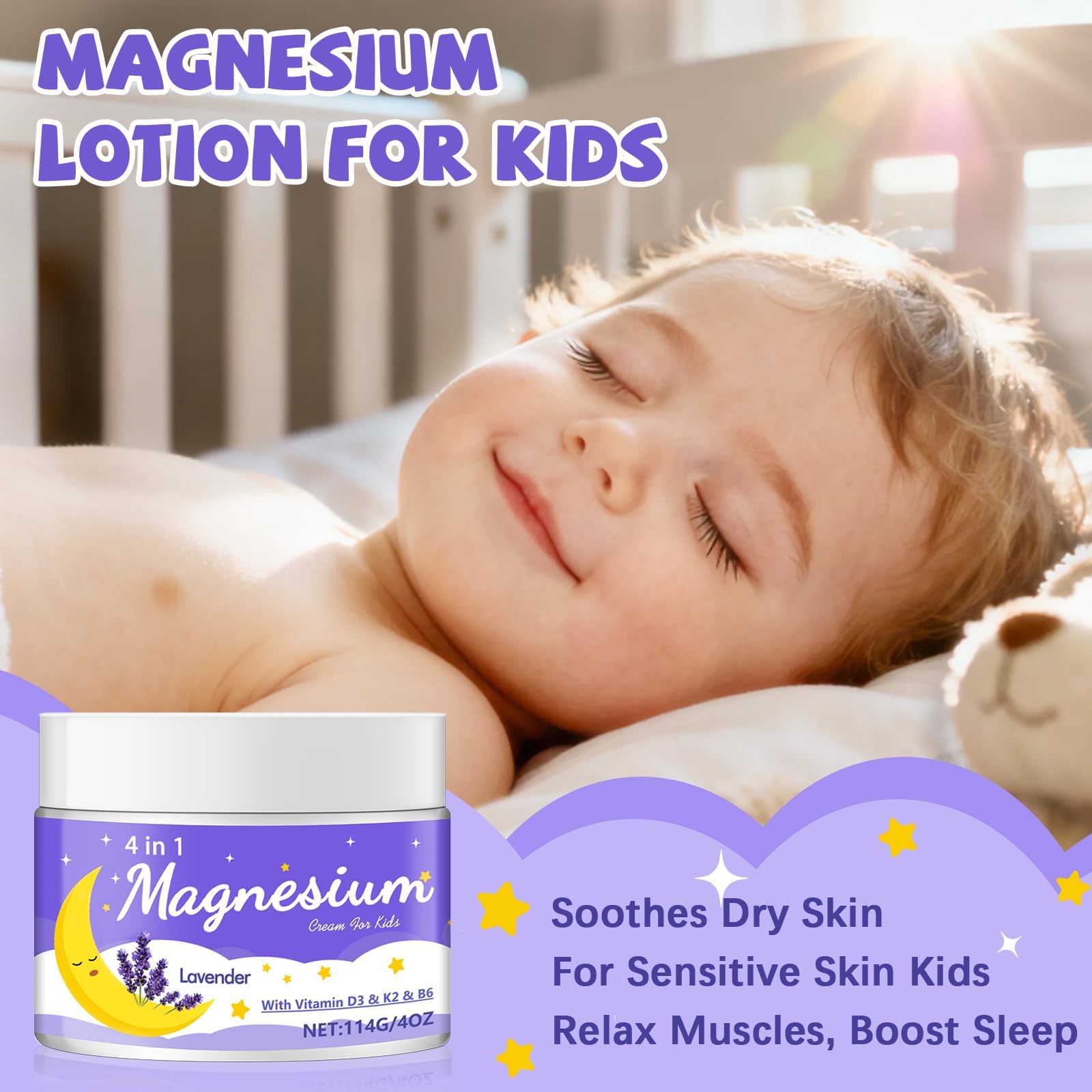 Leyoviz Calming Magnesium Cream for Kids 151g back view