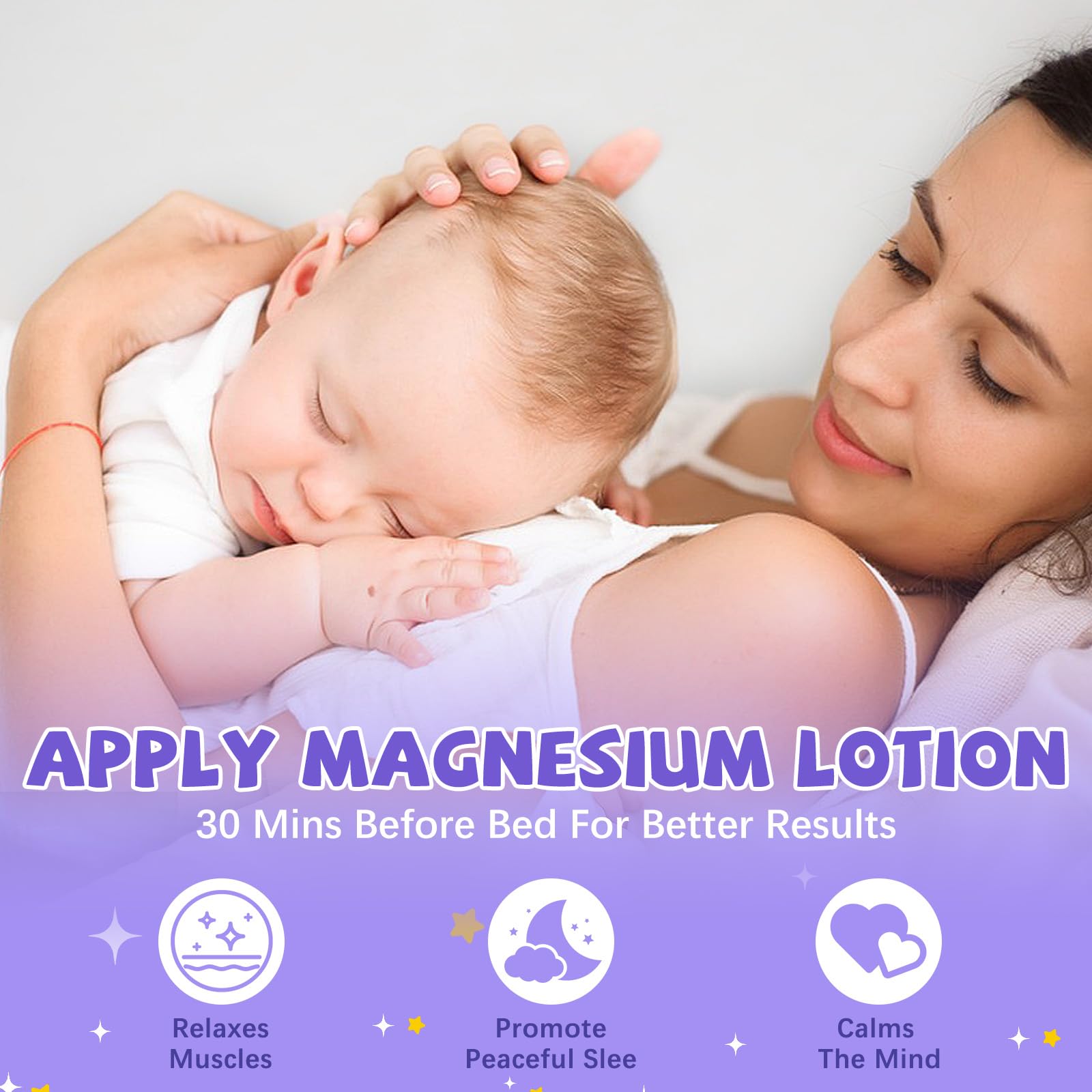 Leyoviz Calming Magnesium Cream for Kids with lavender flowers