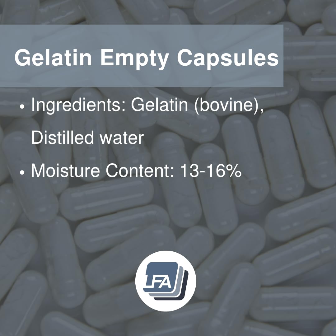 LFA Empty Gelatin Capsules Size 00 close-up of capsule texture