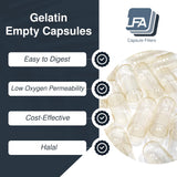 LFA Empty Gelatin Capsules Size 00 showing capsule size and dimensions