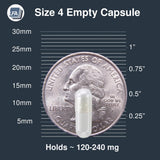 LFA Empty Gelatin Capsules Size 4 with dosage chart
