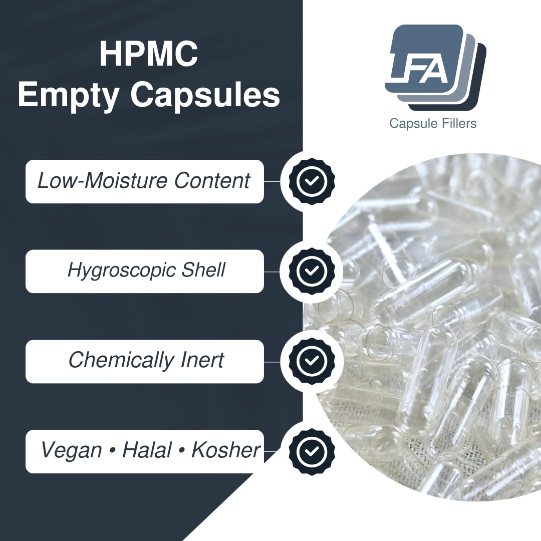 LFA Size 0 empty vegetable capsules side view