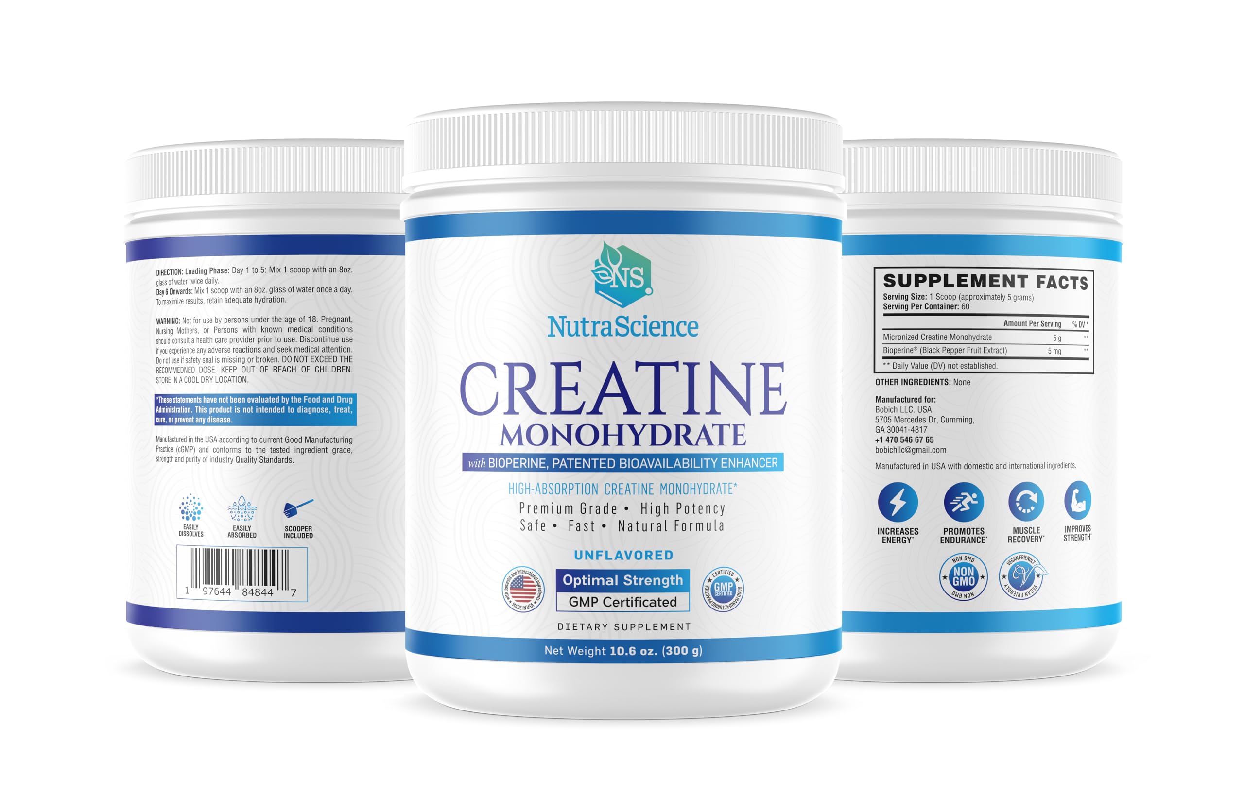 Liarminoo Creatine Monohydrate Powder with Bioperine close-up