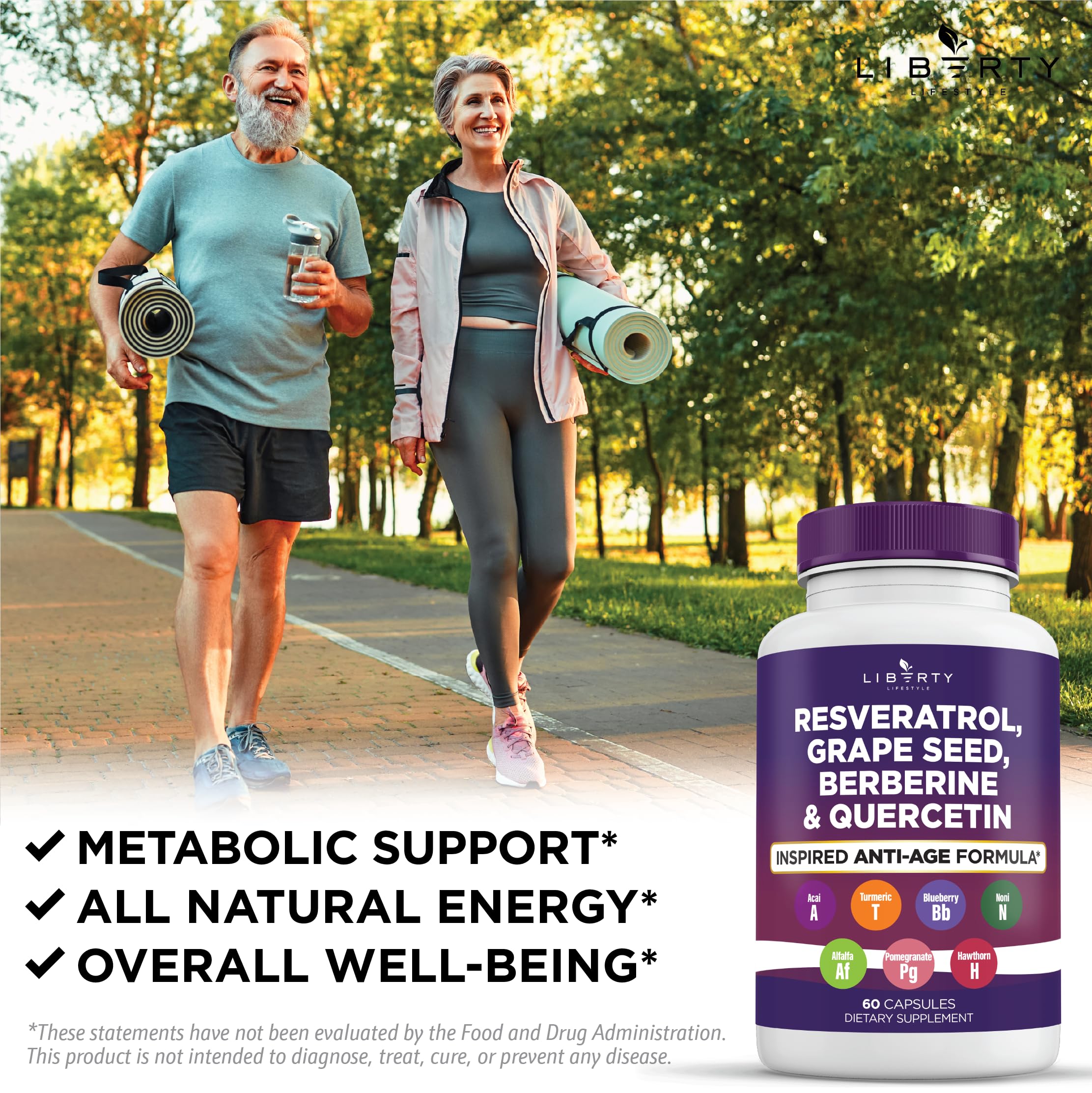 Liberty Lifestyle Advanced Resveratrol with Berberine Supplement ingredients list