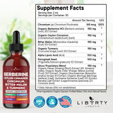 Liberty Lifestyle Berberine with Ceylon Cinnamon Drops label close-up