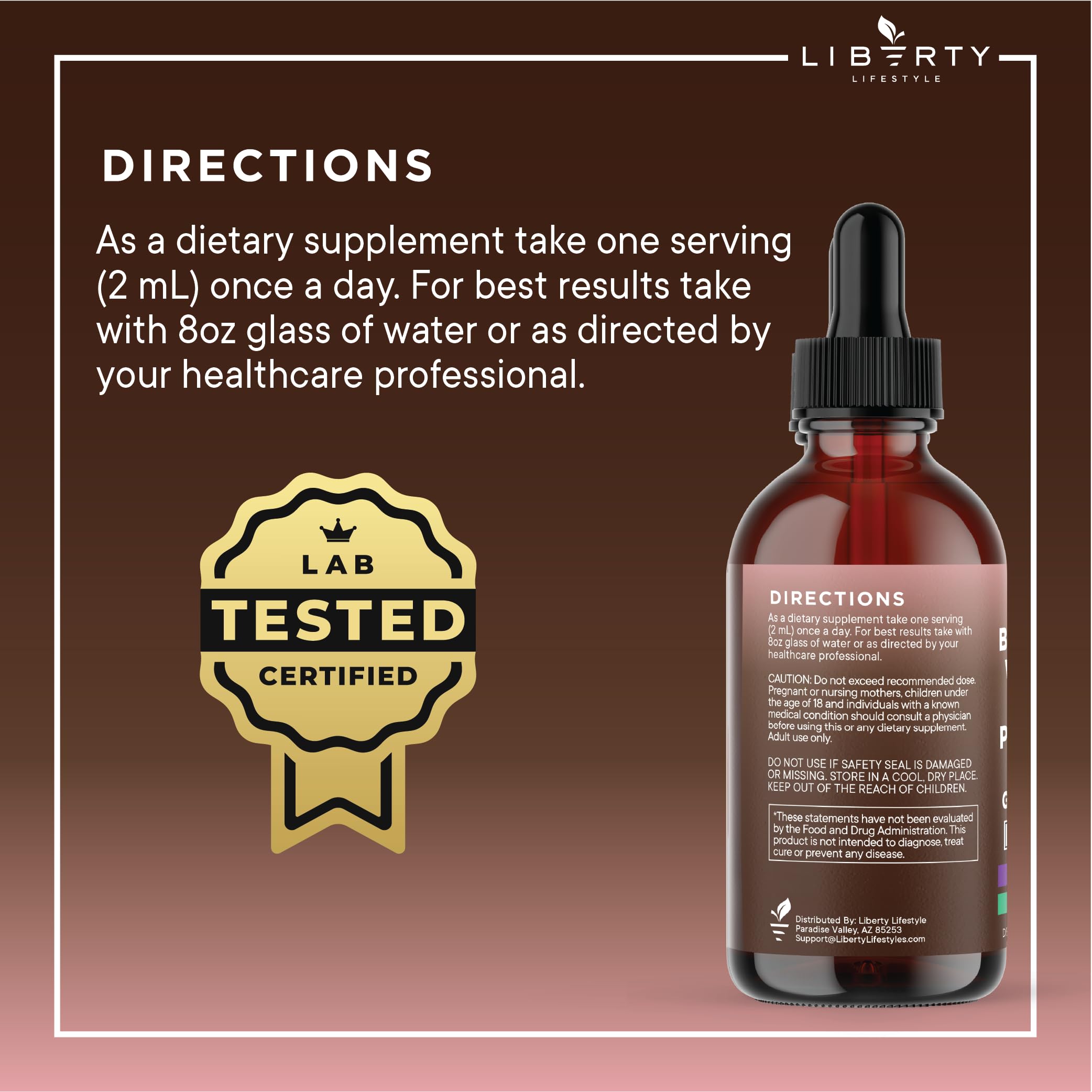 Liberty Lifestyle Black Walnut Wormwood Complex 60ml with a measuring spoon
