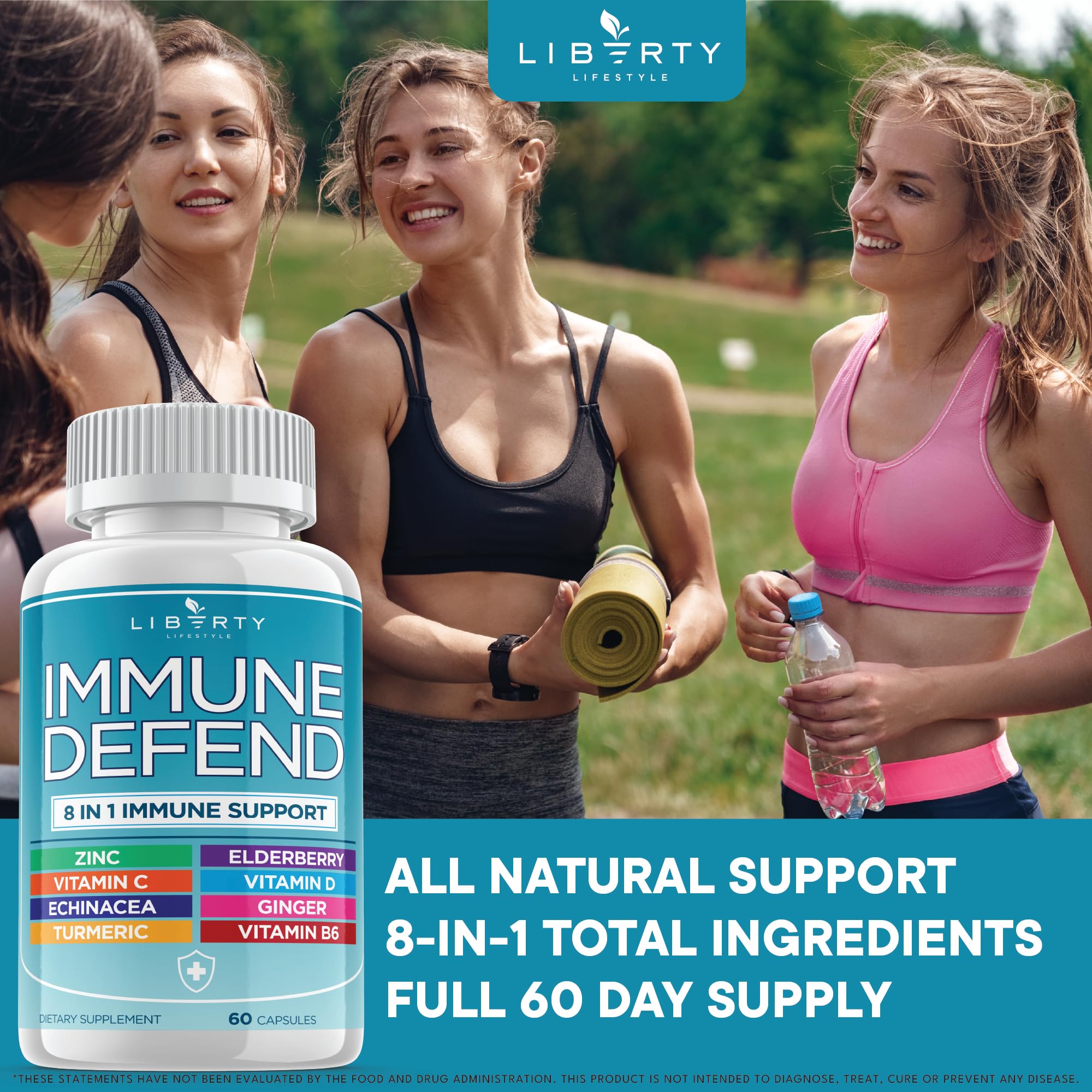 Liberty Lifestyle Echinacea Capsules 180 Count on a wooden table