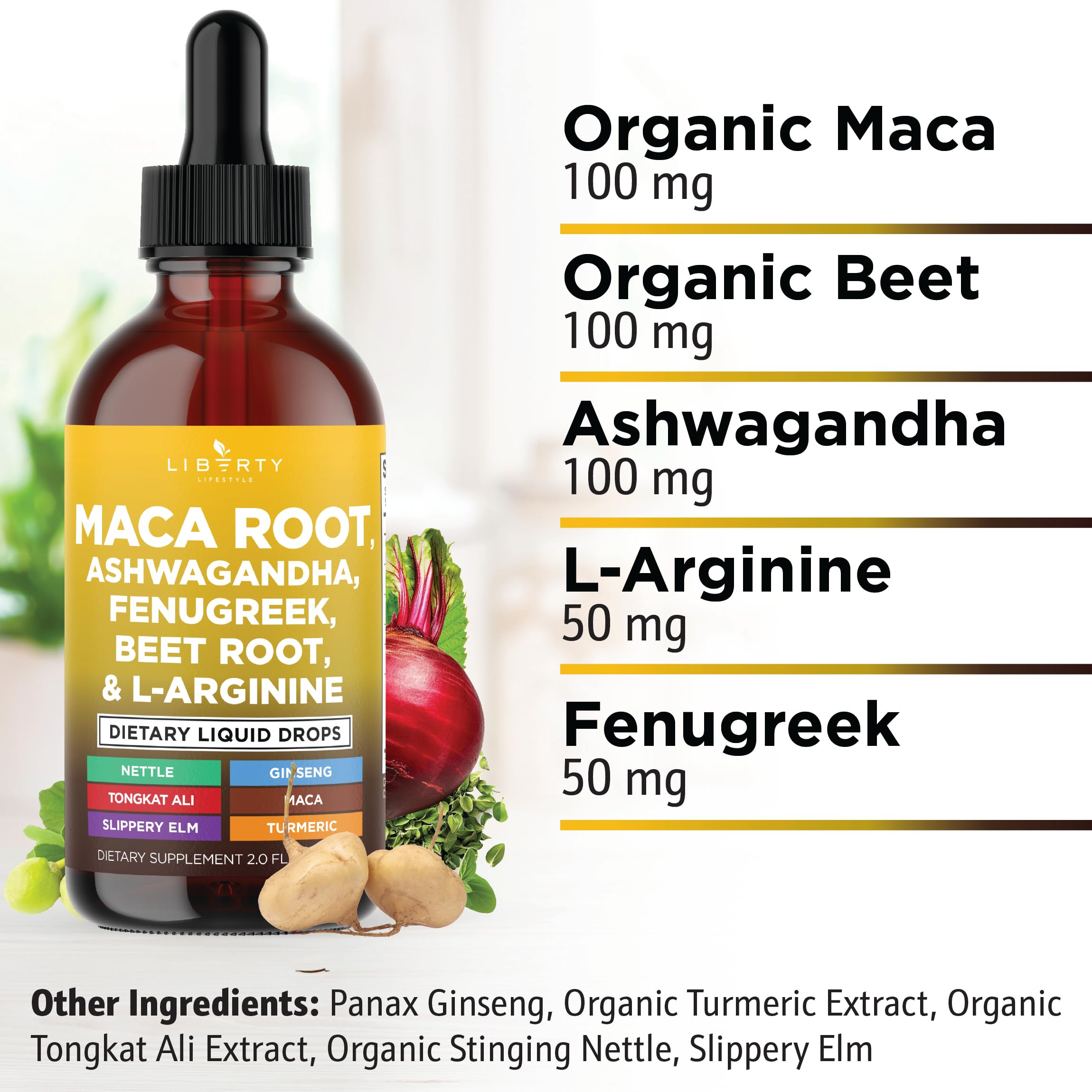 Liberty Lifestyle Maca Root Liquid Drops with dropper in hand