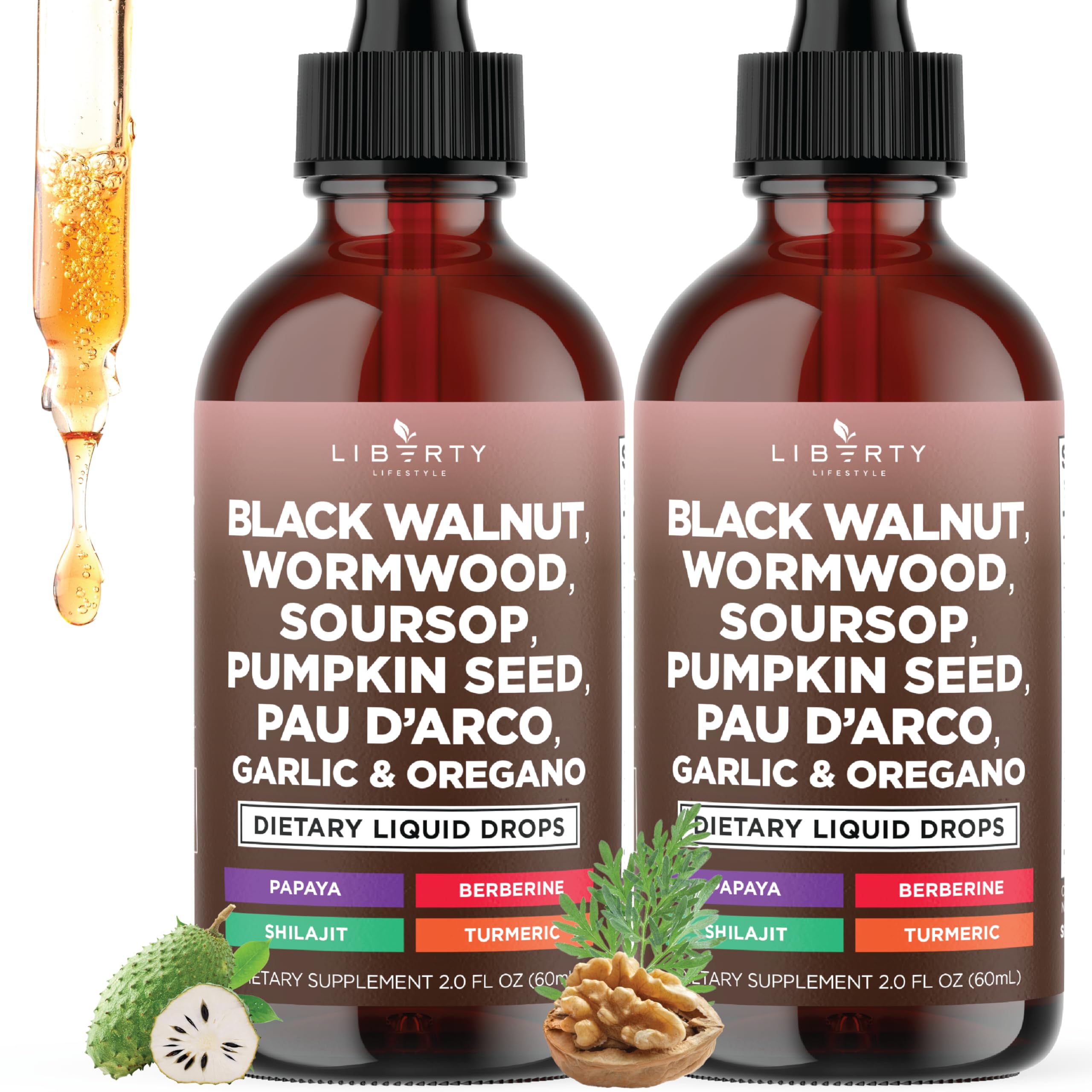 Liberty Lifestyle Neem Supplement front view with liquid dropper