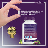 Liberty Lifestyle Resveratrol with Berberine 500mg capsules packaging