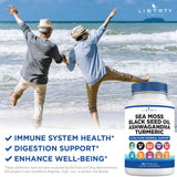 Liberty Lifestyle Sea Moss & Black Seed Oil Capsules close-up of ingredients