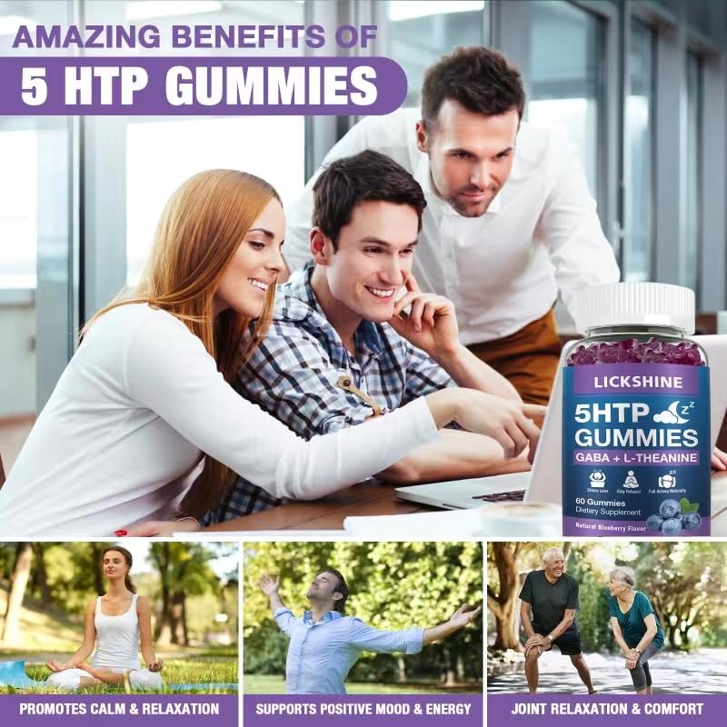 Lickshine 5-HTP Gummies 300mg in a lifestyle setting