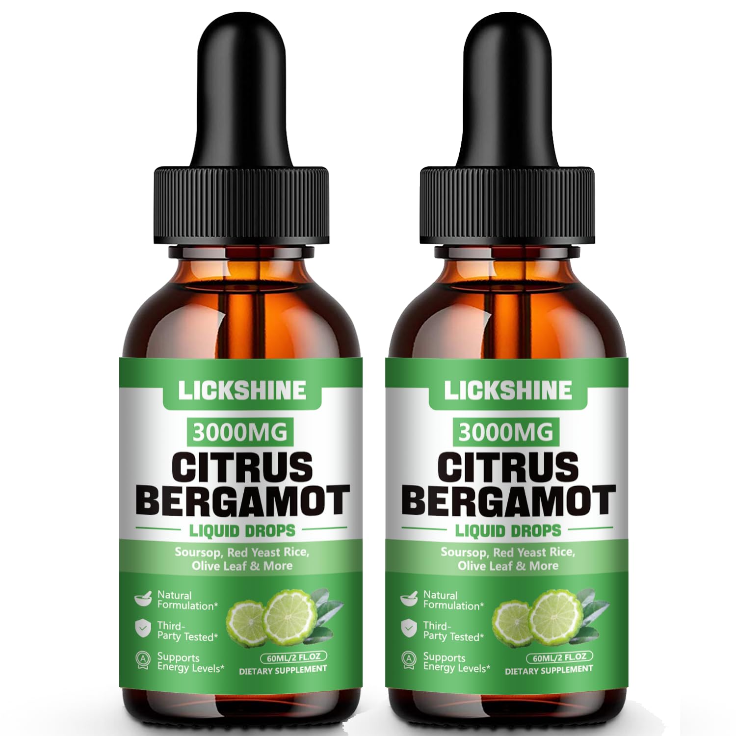 Lickshine Citrus Bergamot Liquid Drops 3000MG front view
