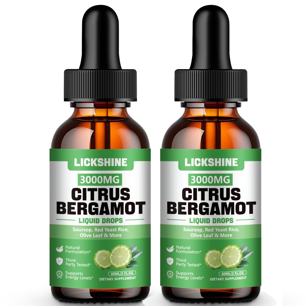 Lickshine Citrus Bergamot Liquid Drops 3000MG front view