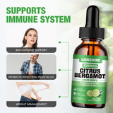 Lickshine Citrus Bergamot Liquid Drops 3000MG with a glass of water