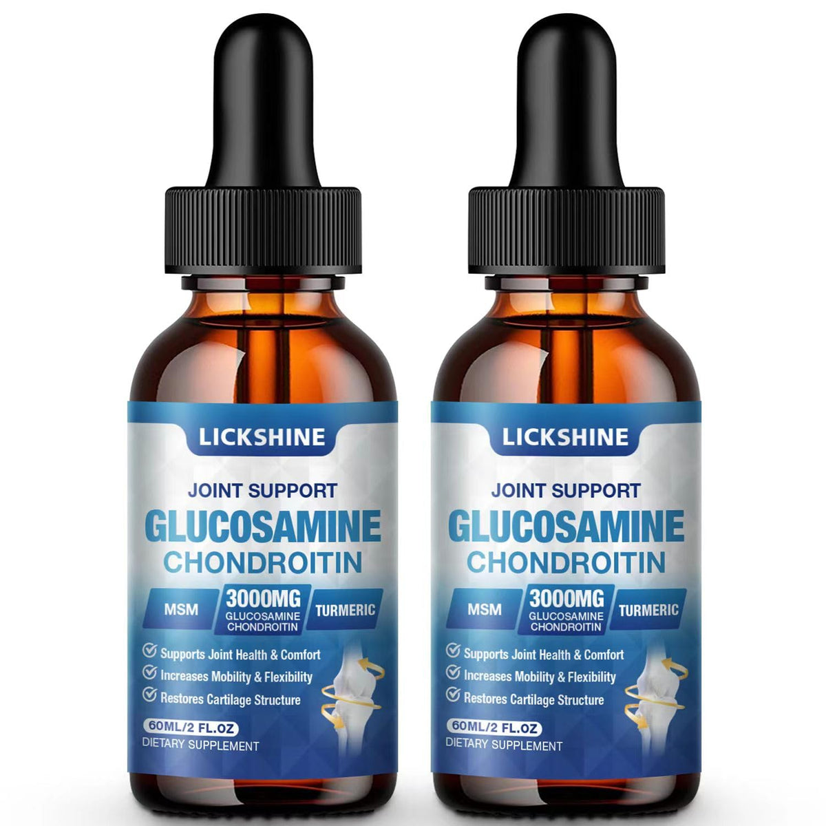 lickshine Glucosamine Chondroitin Liquid Drops 2000mg front view