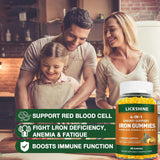 Lickshine Iron Gummies 100mg on a wooden table