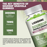 lickshine Soursop Graviola Gummies close-up of gummies