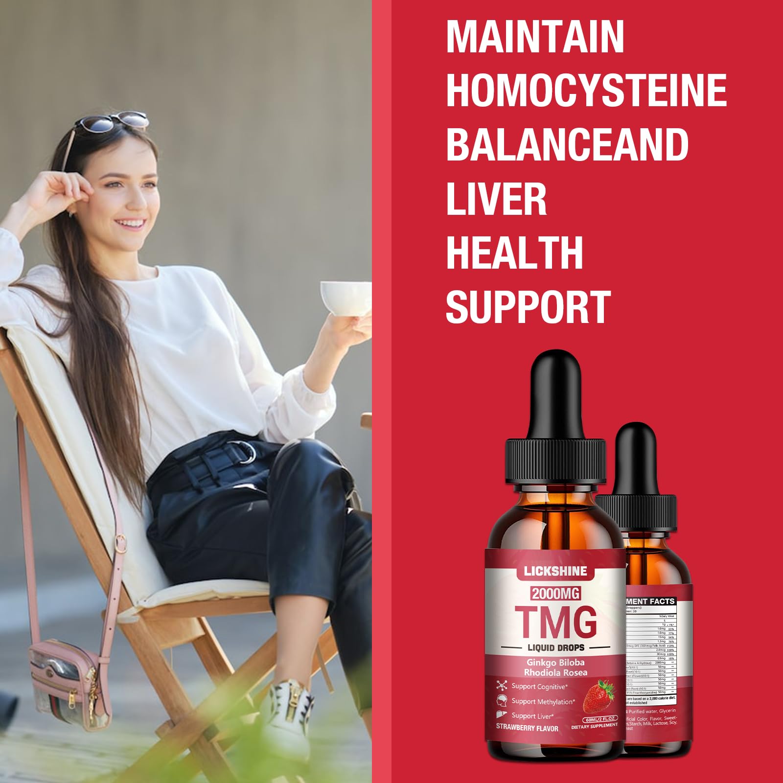 Lickshine TMG Liquid Drops 2000mg product packaging