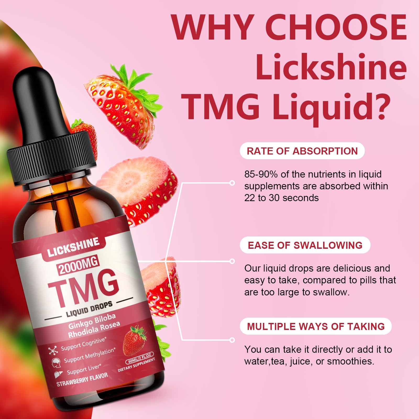 Lickshine TMG Liquid Drops 2000mg with measuring spoon