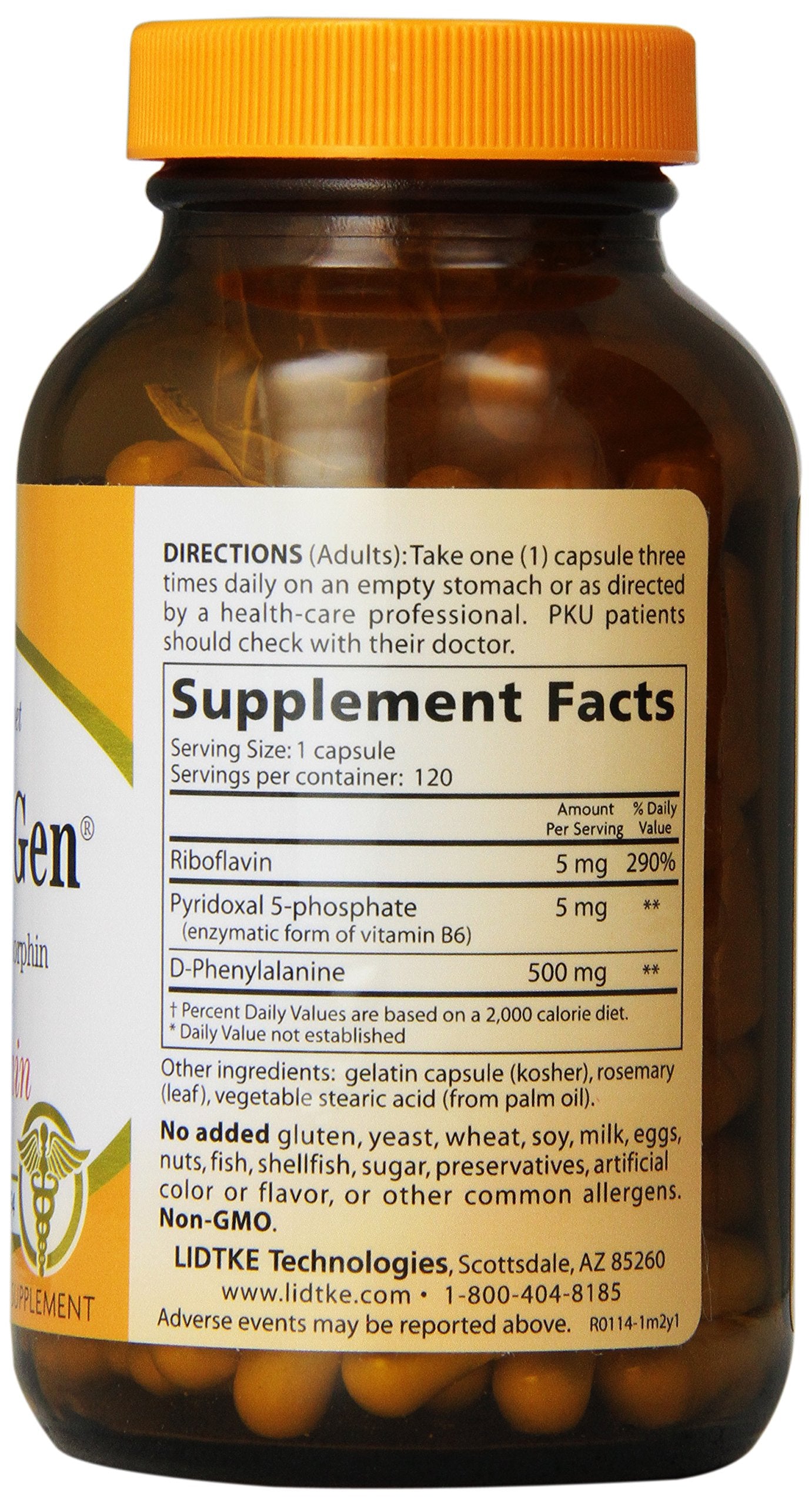 Lidtke Endorphigen Capsules with D-Phenylalanine close-up